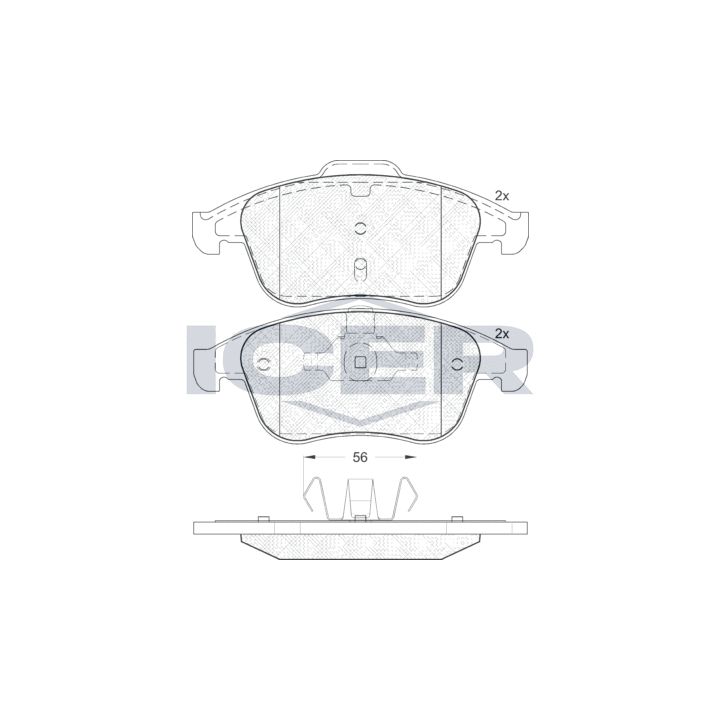 Stabdžių trinkelių rinkinys, diskinis stabdys ICER 181859