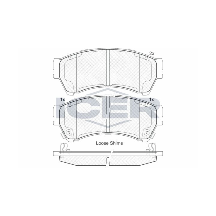 Stabdžių trinkelių rinkinys, diskinis stabdys ICER 181868