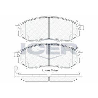 Stabdžių trinkelių rinkinys, diskinis stabdys ICER 181876