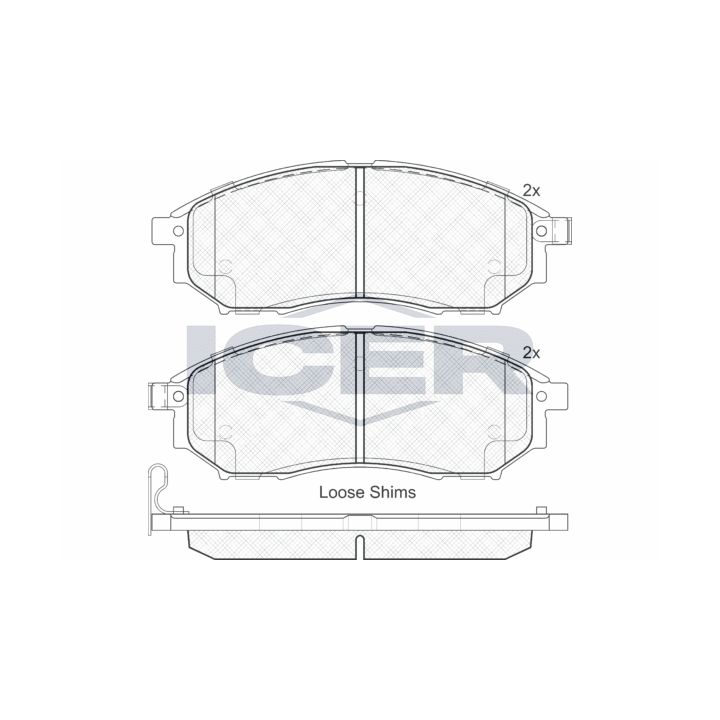 Stabdžių trinkelių rinkinys, diskinis stabdys ICER 181876