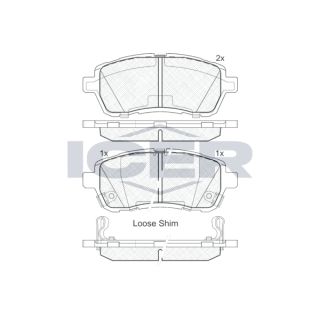 Stabdžių trinkelių rinkinys, diskinis stabdys ICER 181881-200