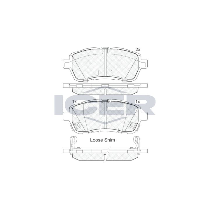 Stabdžių trinkelių rinkinys, diskinis stabdys ICER 181881-200