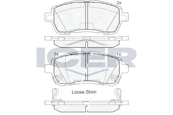 Stabdžių trinkelių rinkinys, diskinis stabdys ICER 181881-200