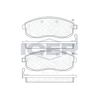 Stabdžių trinkelių rinkinys, diskinis stabdys ICER 181882