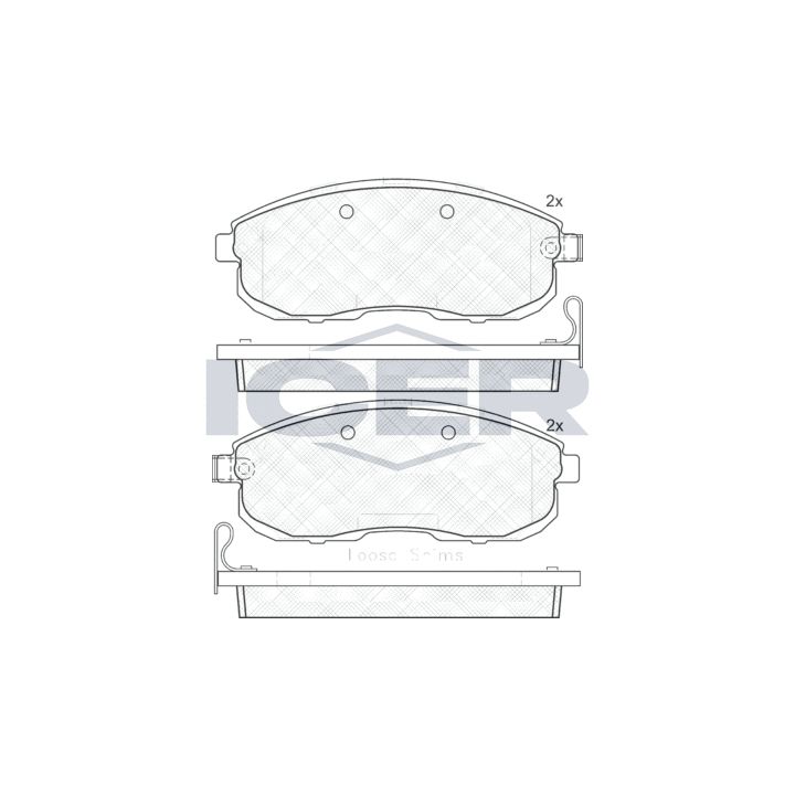 Stabdžių trinkelių rinkinys, diskinis stabdys ICER 181882