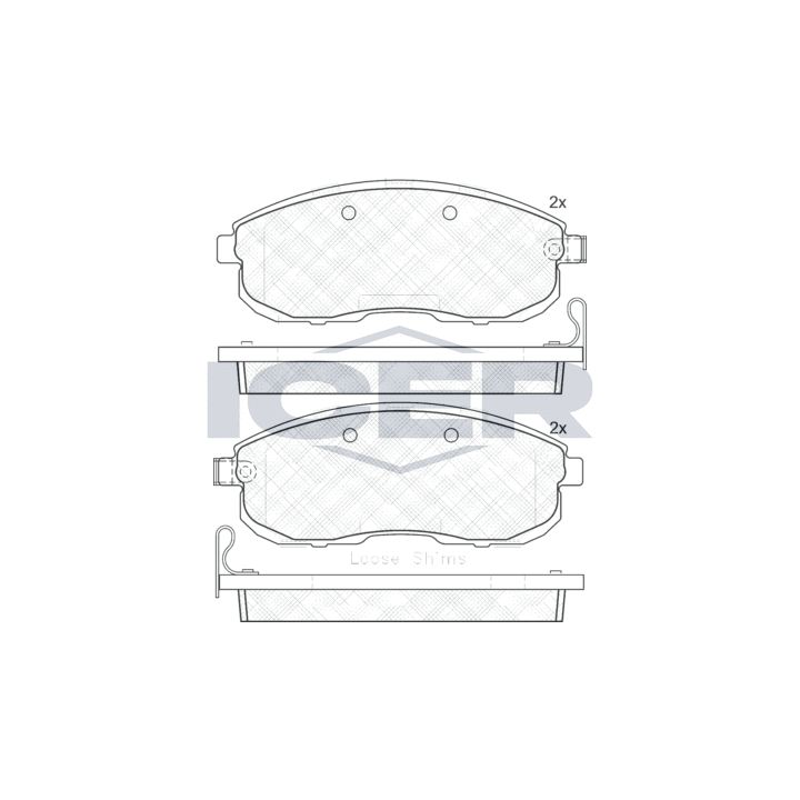 Stabdžių trinkelių rinkinys, diskinis stabdys ICER 181882-200
