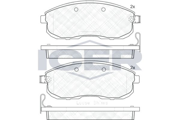 Stabdžių trinkelių rinkinys, diskinis stabdys ICER 181882-200