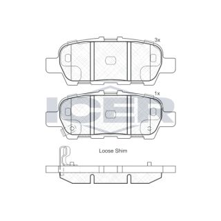 Stabdžių trinkelių rinkinys, diskinis stabdys ICER 181901