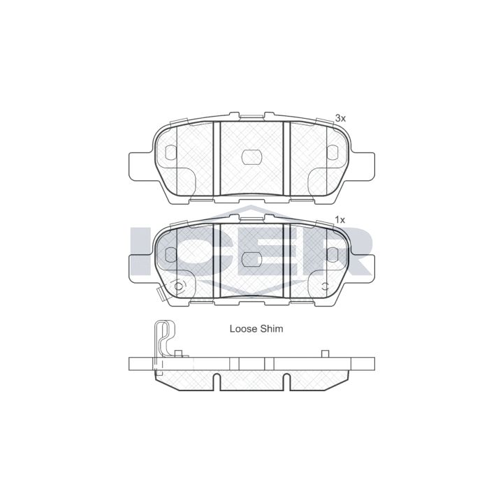 Stabdžių trinkelių rinkinys, diskinis stabdys ICER 181901