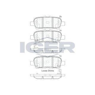 Stabdžių trinkelių rinkinys, diskinis stabdys ICER 181901-203
