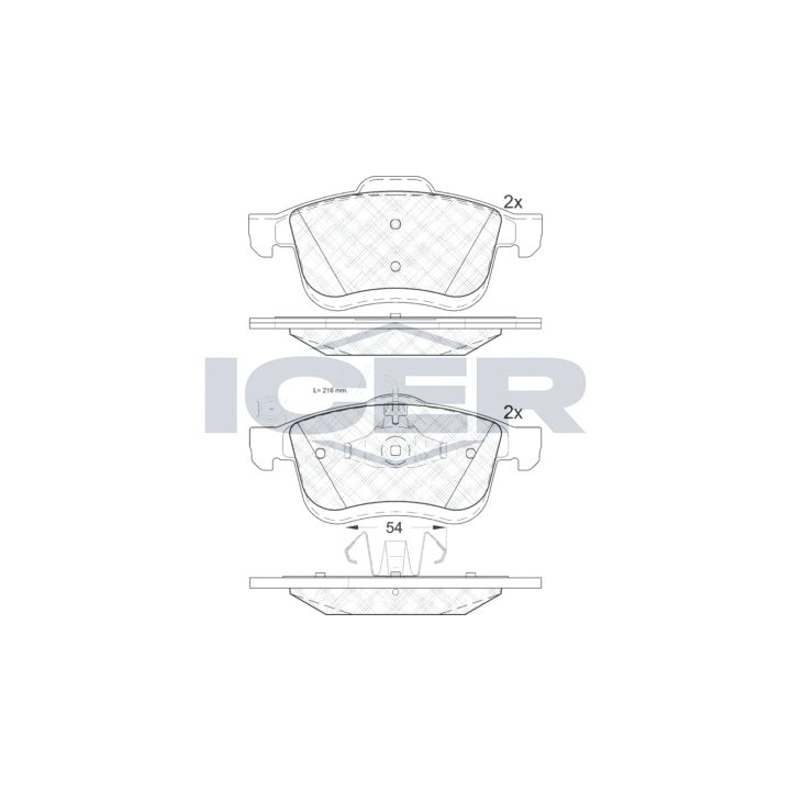 Stabdžių trinkelių rinkinys, diskinis stabdys ICER 181903