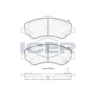 Stabdžių trinkelių rinkinys, diskinis stabdys ICER 181908