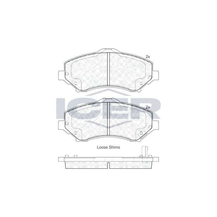 Stabdžių trinkelių rinkinys, diskinis stabdys ICER 181908