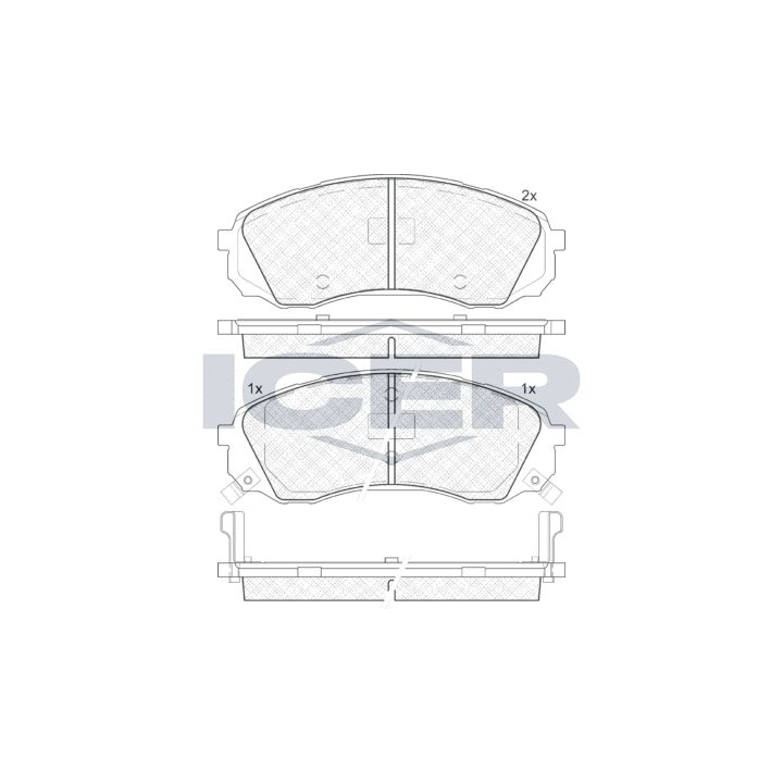 Stabdžių trinkelių rinkinys, diskinis stabdys ICER 181911