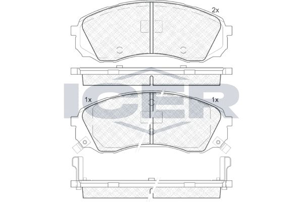 Stabdžių trinkelių rinkinys, diskinis stabdys ICER 181911