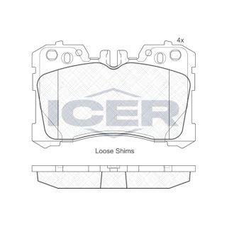 Stabdžių trinkelių rinkinys, diskinis stabdys ICER 181935