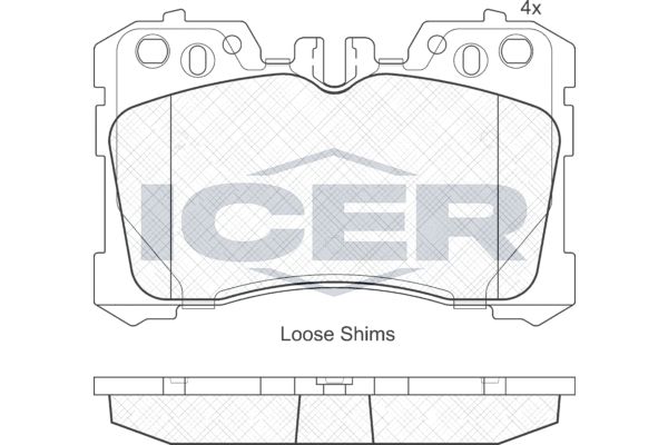 Stabdžių trinkelių rinkinys, diskinis stabdys ICER 181935
