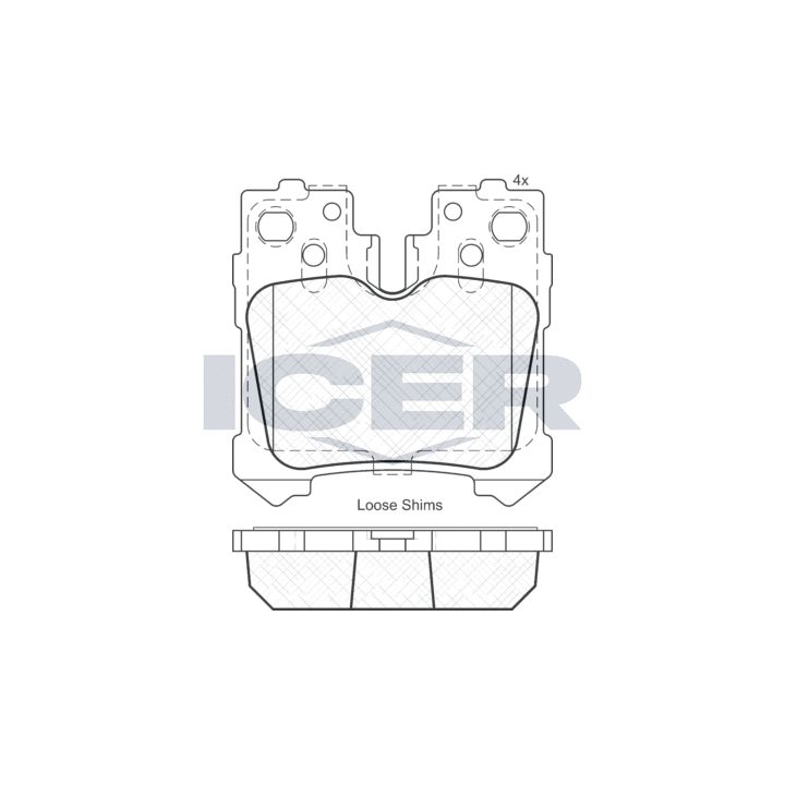 Stabdžių trinkelių rinkinys, diskinis stabdys ICER 181936