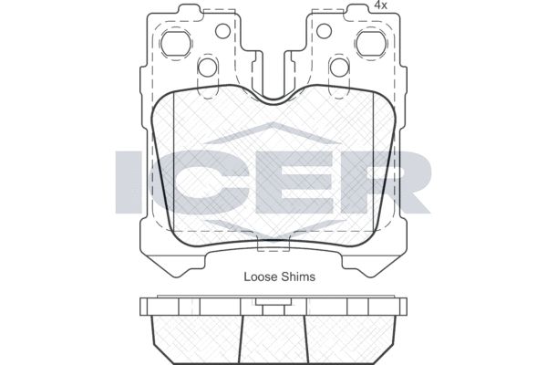 Stabdžių trinkelių rinkinys, diskinis stabdys ICER 181936