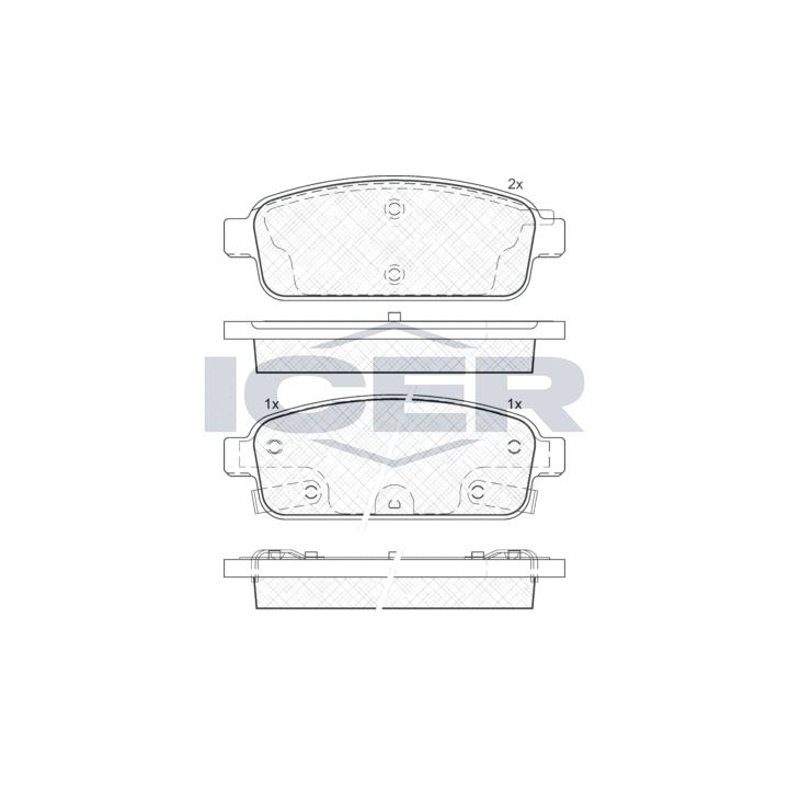 Stabdžių trinkelių rinkinys, diskinis stabdys ICER 181943
