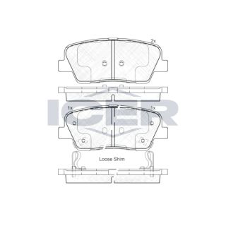 Stabdžių trinkelių rinkinys, diskinis stabdys ICER 181954