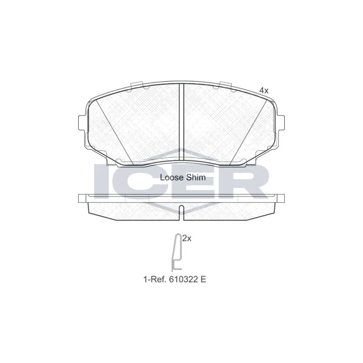 Stabdžių trinkelių rinkinys, diskinis stabdys ICER 181962