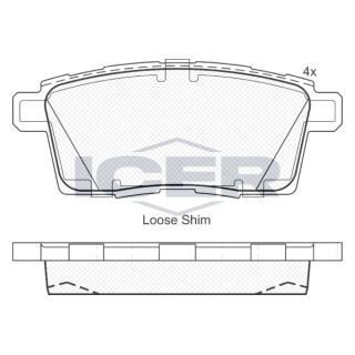 Stabdžių trinkelių rinkinys, diskinis stabdys ICER 181963