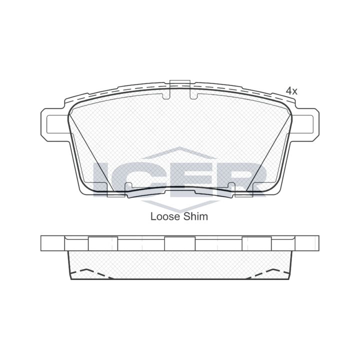Stabdžių trinkelių rinkinys, diskinis stabdys ICER 181963