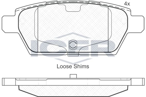 Stabdžių trinkelių rinkinys, diskinis stabdys ICER 181975