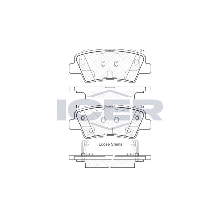 Stabdžių trinkelių rinkinys, diskinis stabdys ICER 181976