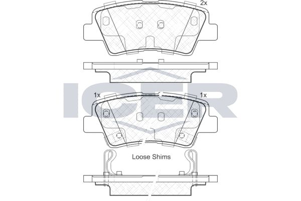 Stabdžių trinkelių rinkinys, diskinis stabdys ICER 181976