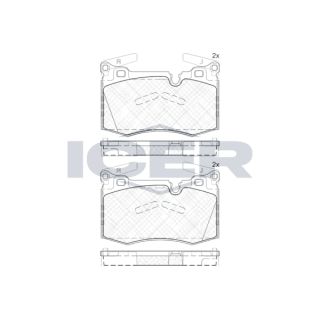 Stabdžių trinkelių rinkinys, diskinis stabdys ICER 181979