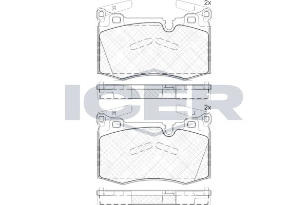 Stabdžių trinkelių rinkinys, diskinis stabdys ICER 181979