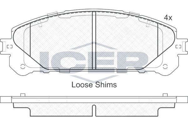 Stabdžių trinkelių rinkinys, diskinis stabdys ICER 181982