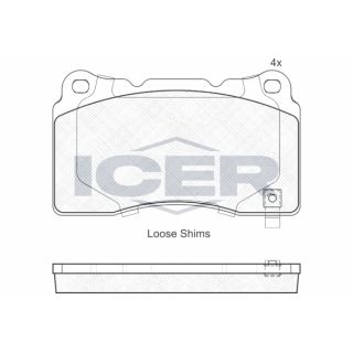 Stabdžių trinkelių rinkinys, diskinis stabdys ICER 181990