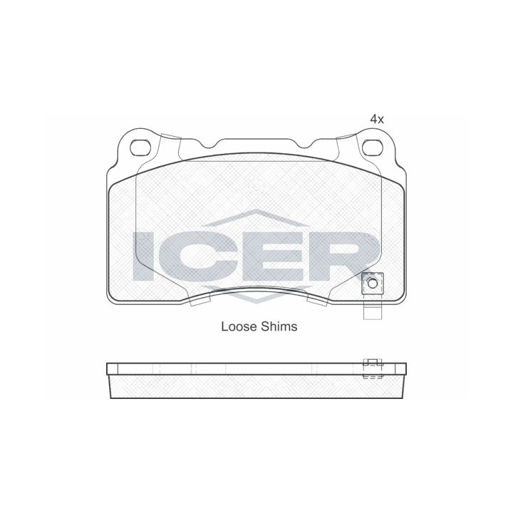 Stabdžių trinkelių rinkinys, diskinis stabdys ICER 181990