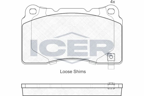 Stabdžių trinkelių rinkinys, diskinis stabdys ICER 181990