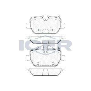 Stabdžių trinkelių rinkinys, diskinis stabdys ICER 182008