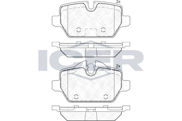 Stabdžių trinkelių rinkinys, diskinis stabdys ICER 182008