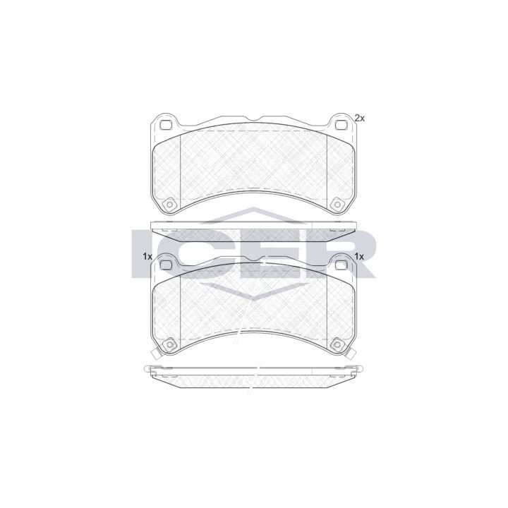 Stabdžių trinkelių rinkinys, diskinis stabdys ICER 182014