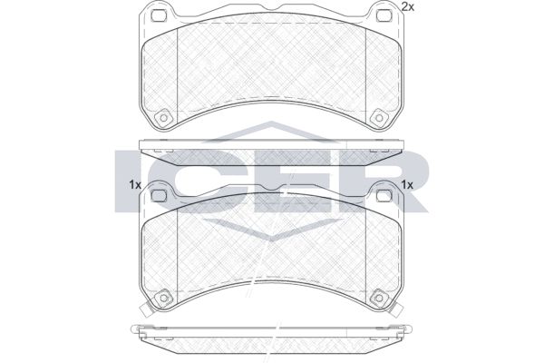 Stabdžių trinkelių rinkinys, diskinis stabdys ICER 182014