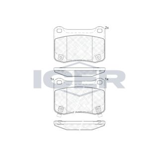 Stabdžių trinkelių rinkinys, diskinis stabdys ICER 182015