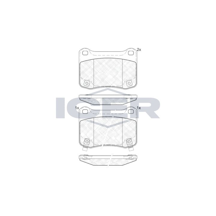 Stabdžių trinkelių rinkinys, diskinis stabdys ICER 182015