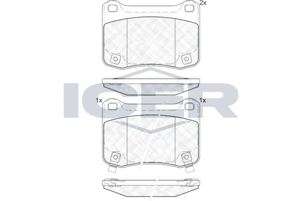 Stabdžių trinkelių rinkinys, diskinis stabdys ICER 182015