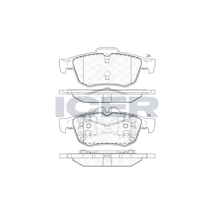 Stabdžių trinkelių rinkinys, diskinis stabdys ICER 182025