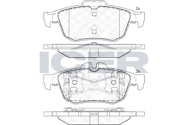 Stabdžių trinkelių rinkinys, diskinis stabdys ICER 182025