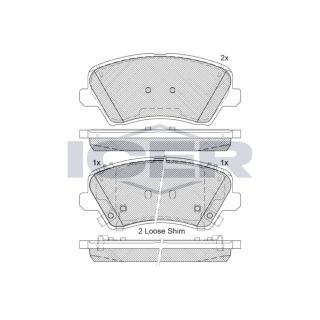 Stabdžių trinkelių rinkinys, diskinis stabdys ICER 182029-207