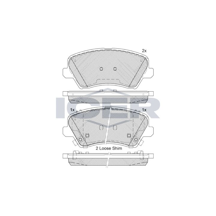 Stabdžių trinkelių rinkinys, diskinis stabdys ICER 182029-207