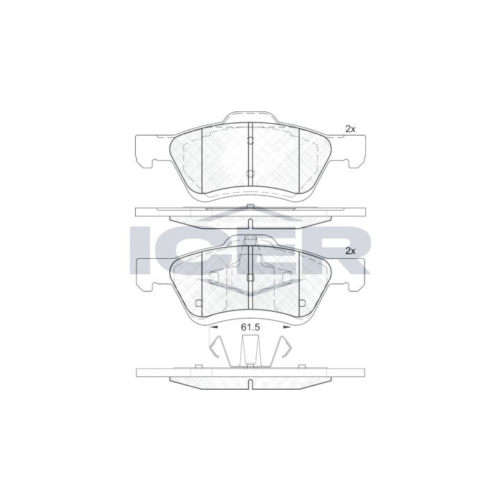 Stabdžių trinkelių rinkinys, diskinis stabdys ICER 182030