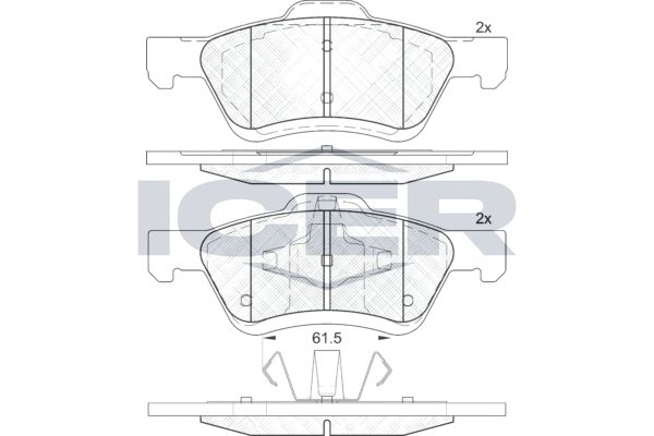 Stabdžių trinkelių rinkinys, diskinis stabdys ICER 182030